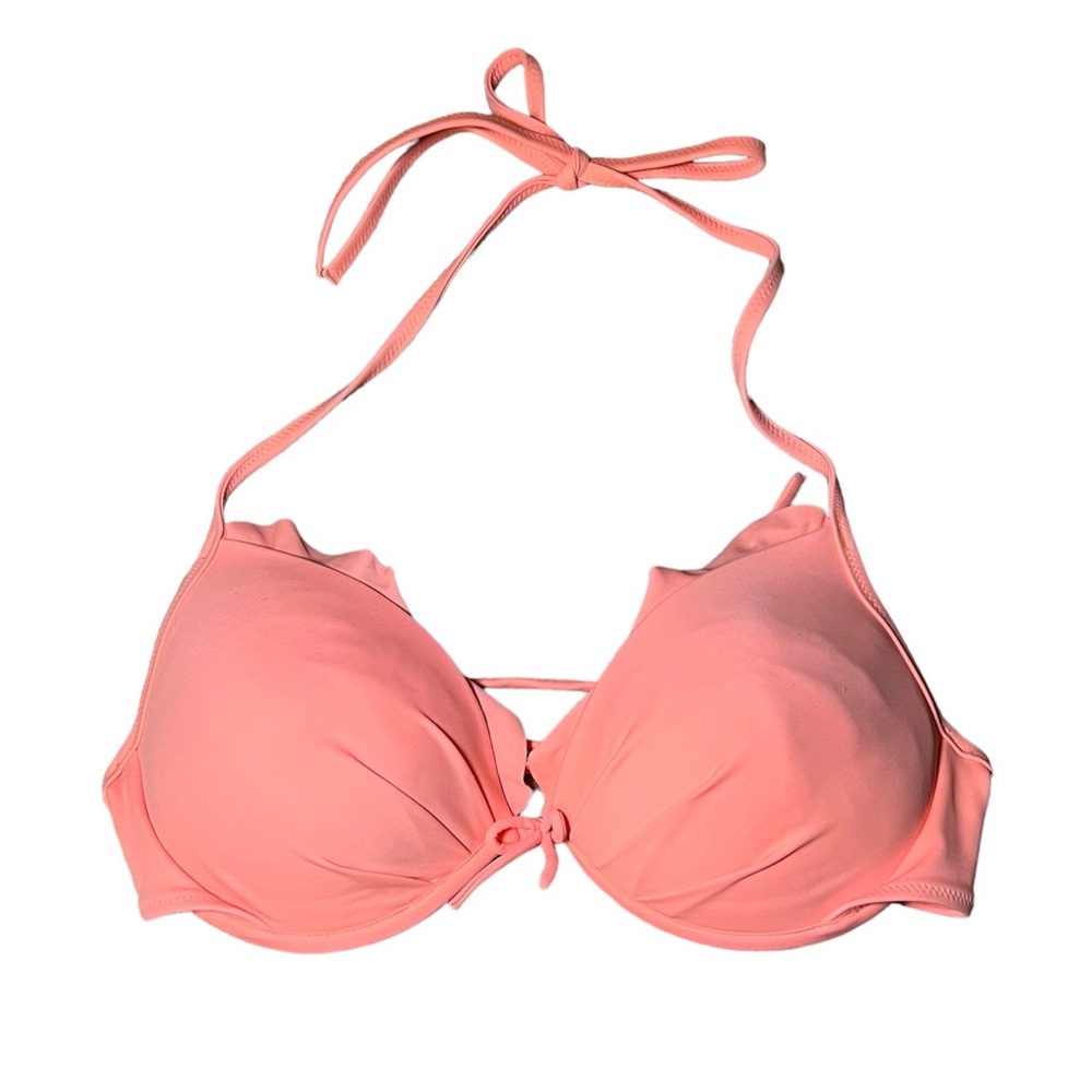 Victoria’s Secret Swim bikini top with ruffle accent coral size 34C